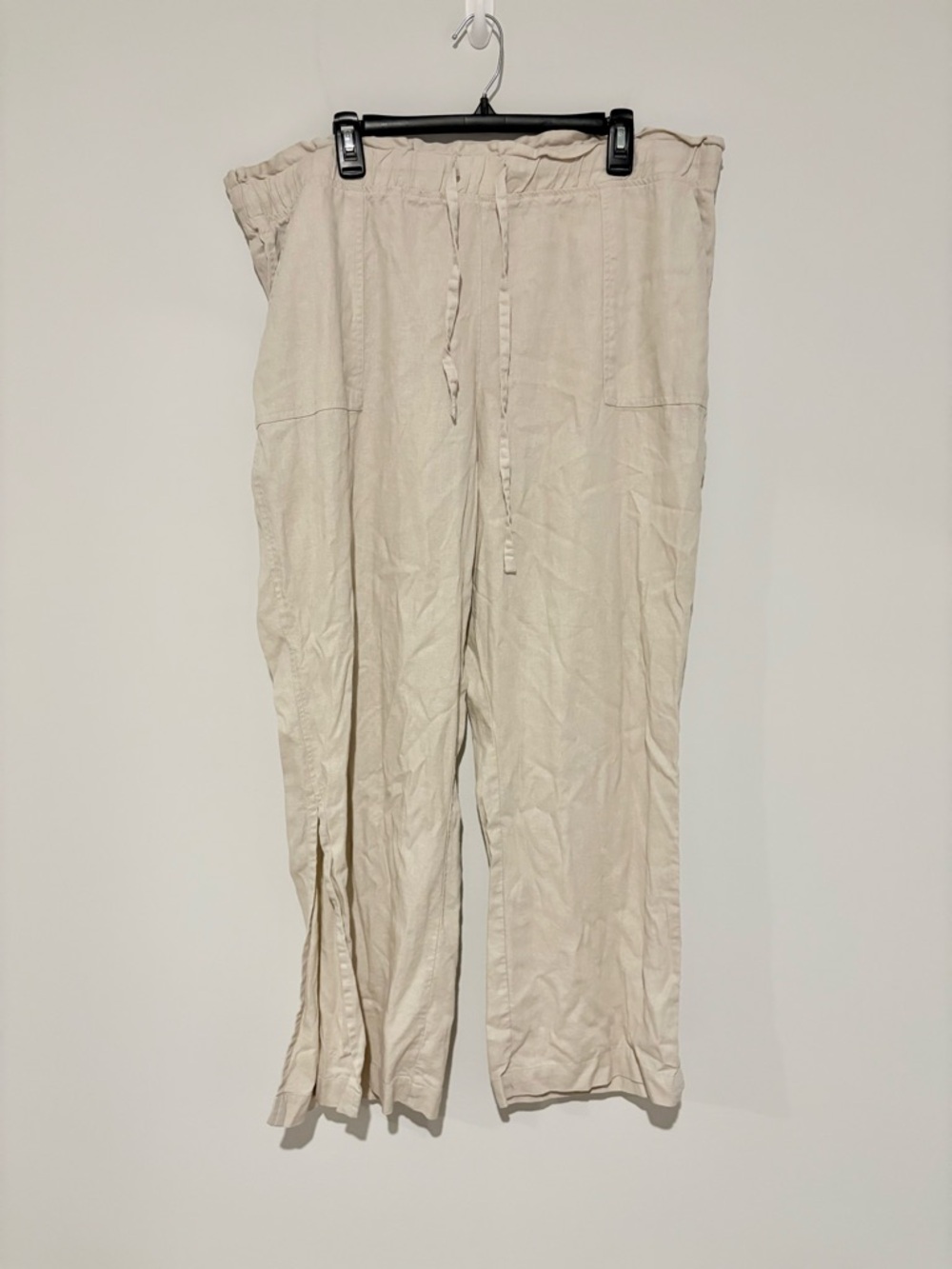 Calligraphie linen wide leg pants cream beige size 2X‎